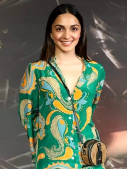 Kiara Advani Green Designer Cord VT-01099 - kharidari