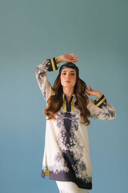 Garden Whisper Luxe Two-Piece – Where Comfort Meets Chic in Dreamy Pastel Prints D6305