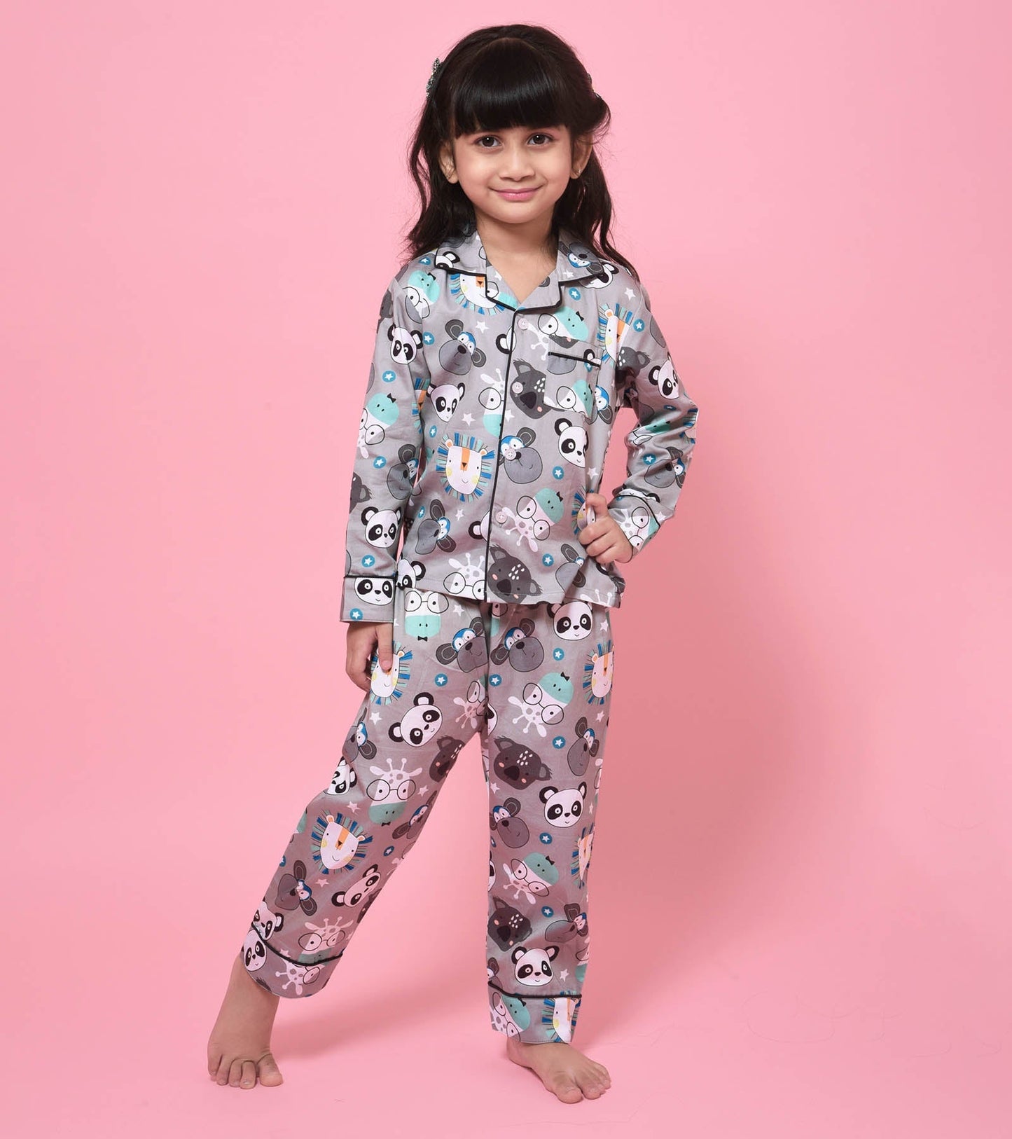 Panda Printed Girls Trendy Night suit Set D107