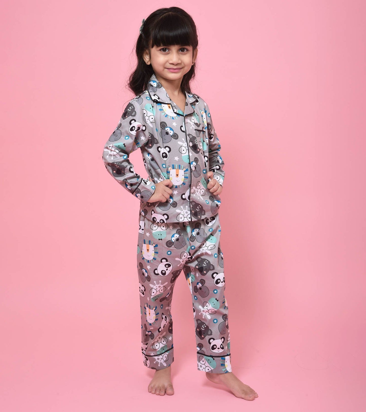 Panda Printed Girls Trendy Night suit Set D107