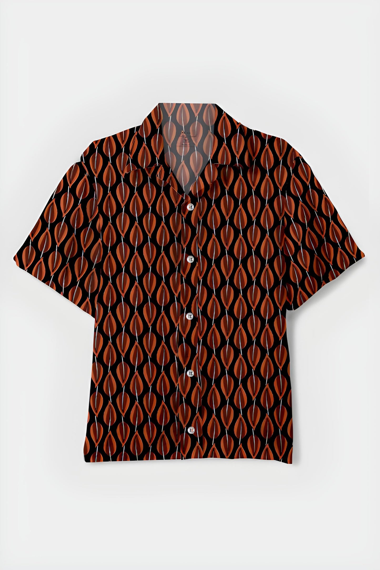 Brown Leaf's Printed Shirt D7011