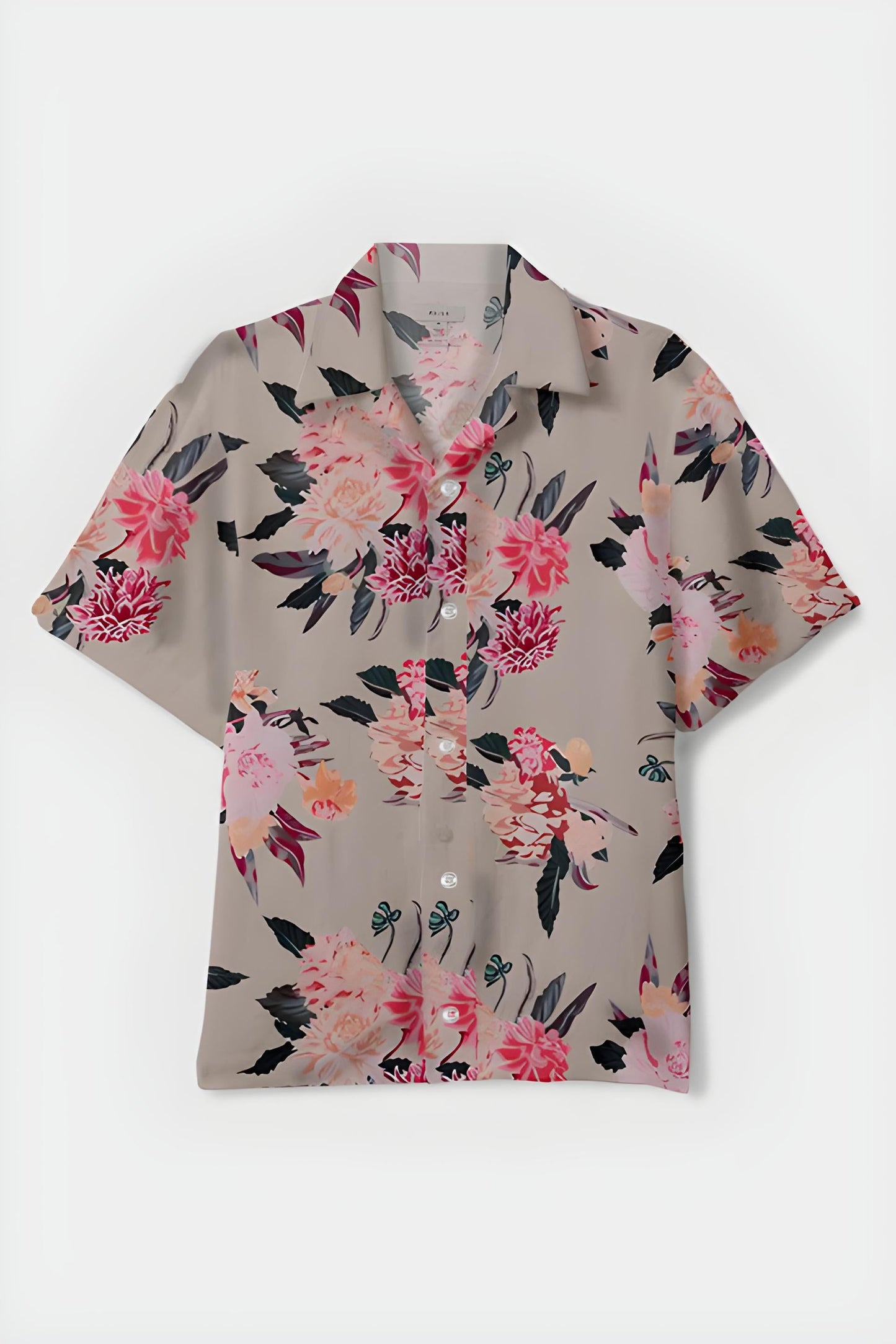 Coral Flower Printed Shirt D7015