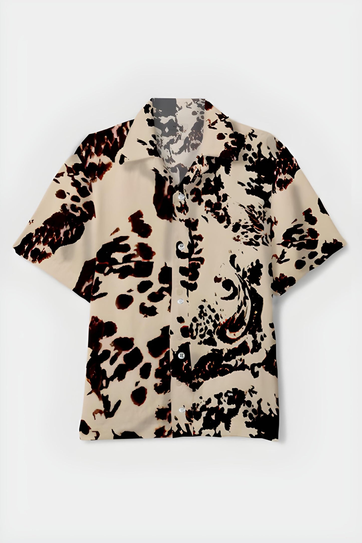 Beige Abstract Printed Shirt D7019