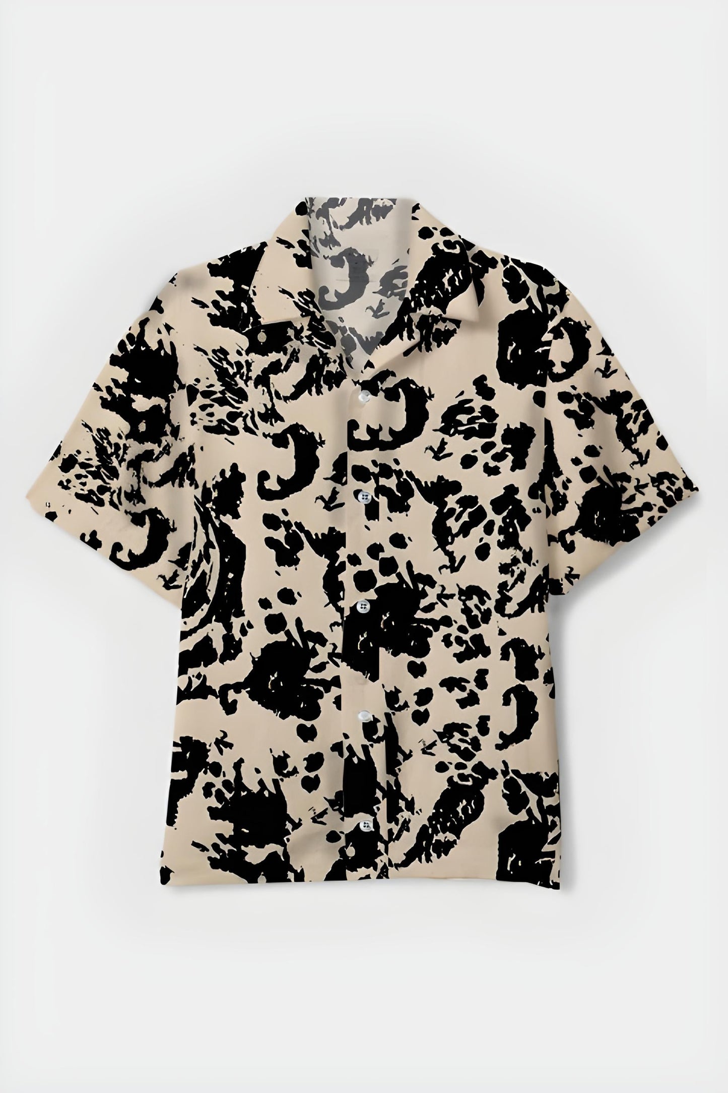 Beige Abstract  Printed Shirt D7015