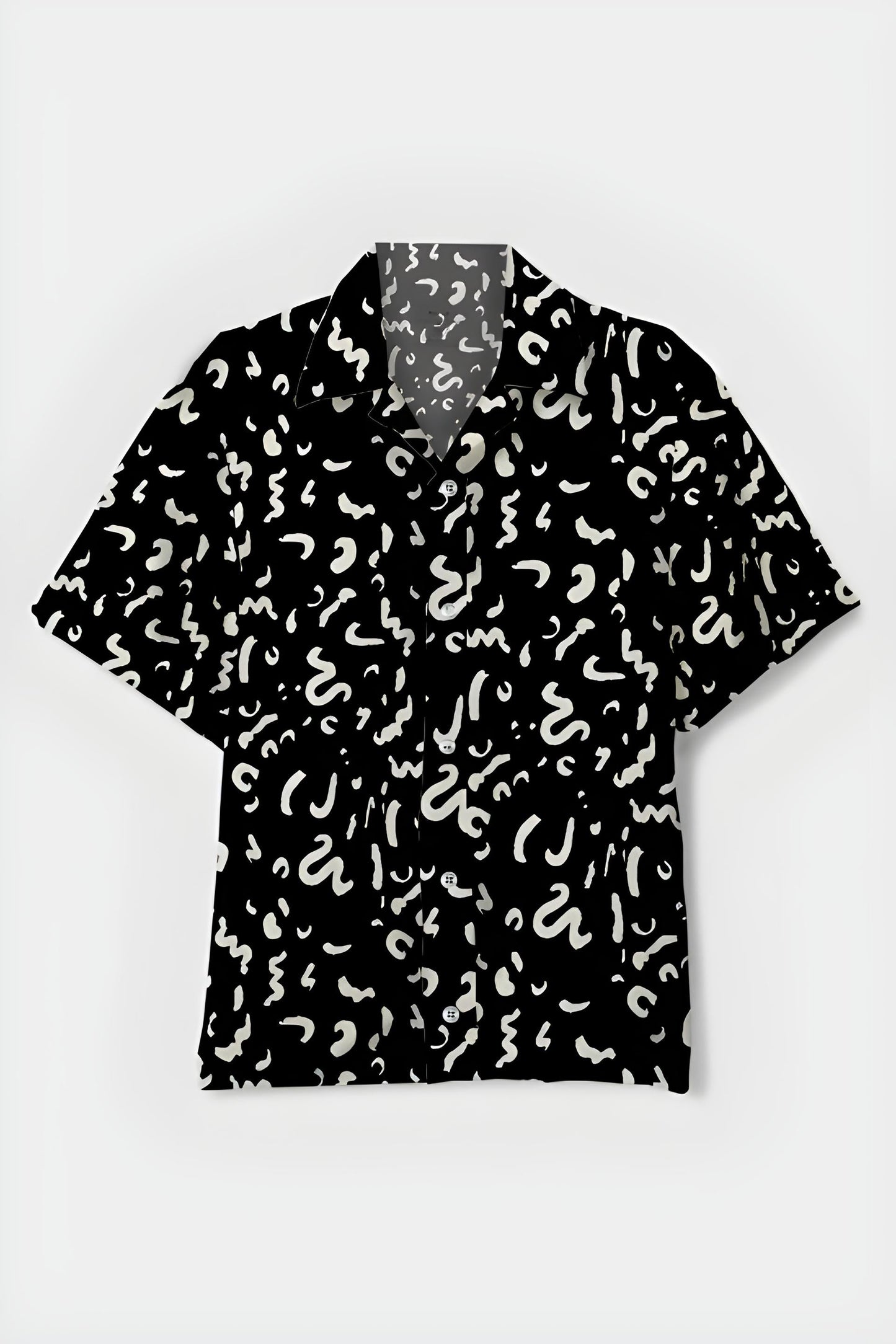 Black Abstract Graphic Shirt D7021