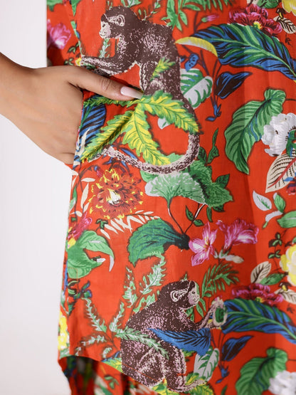 The Flowerbed Cotton Coord Set D6014 - kharidari