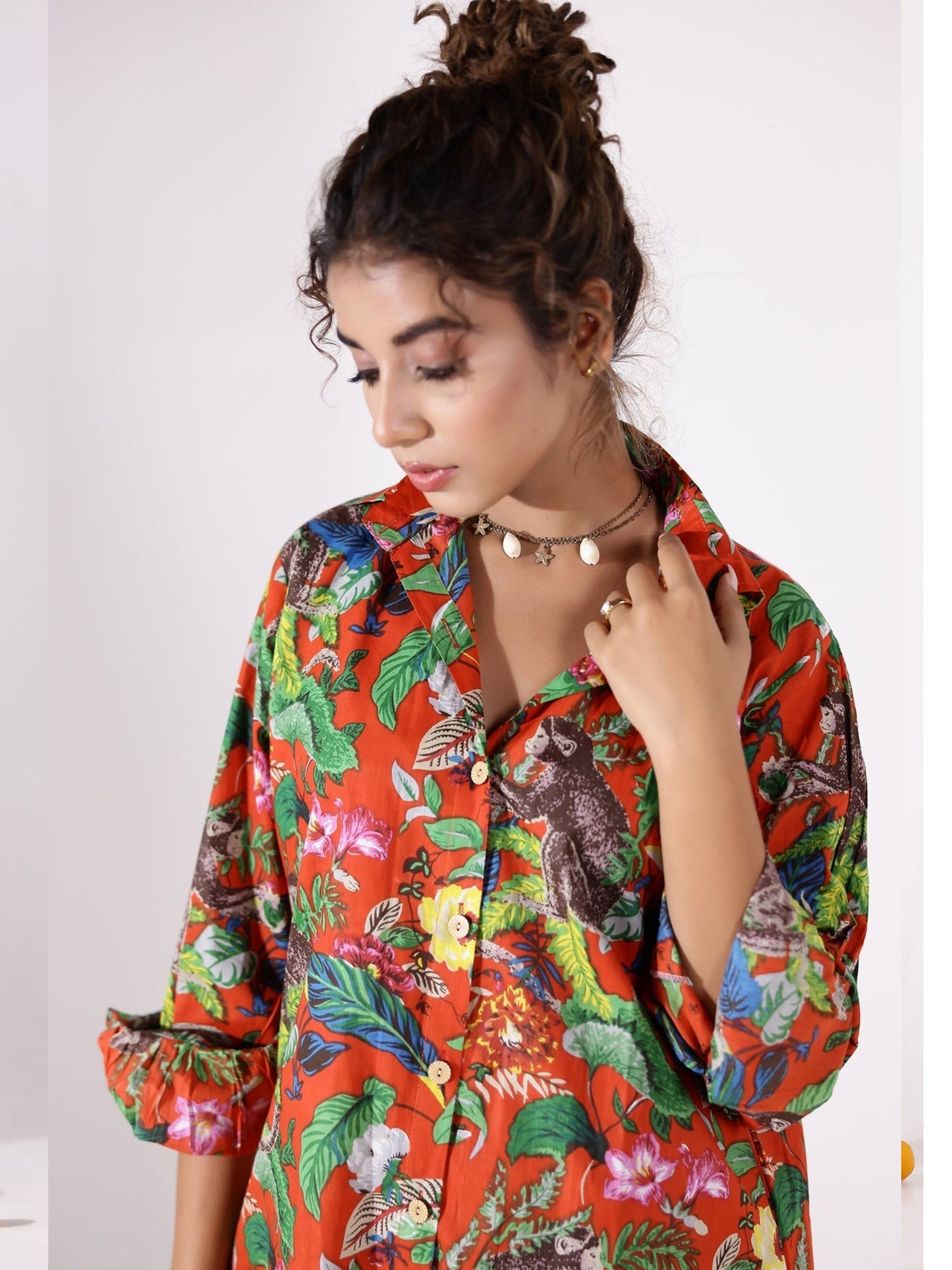 The Flowerbed Cotton Coord Set D6014 - kharidari