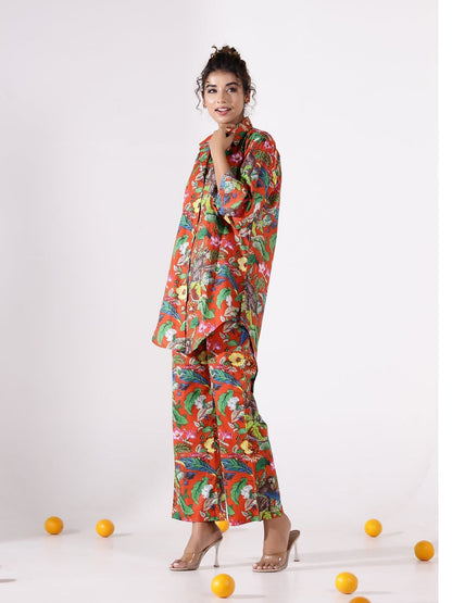 The Flowerbed Cotton Coord Set D6014 - kharidari