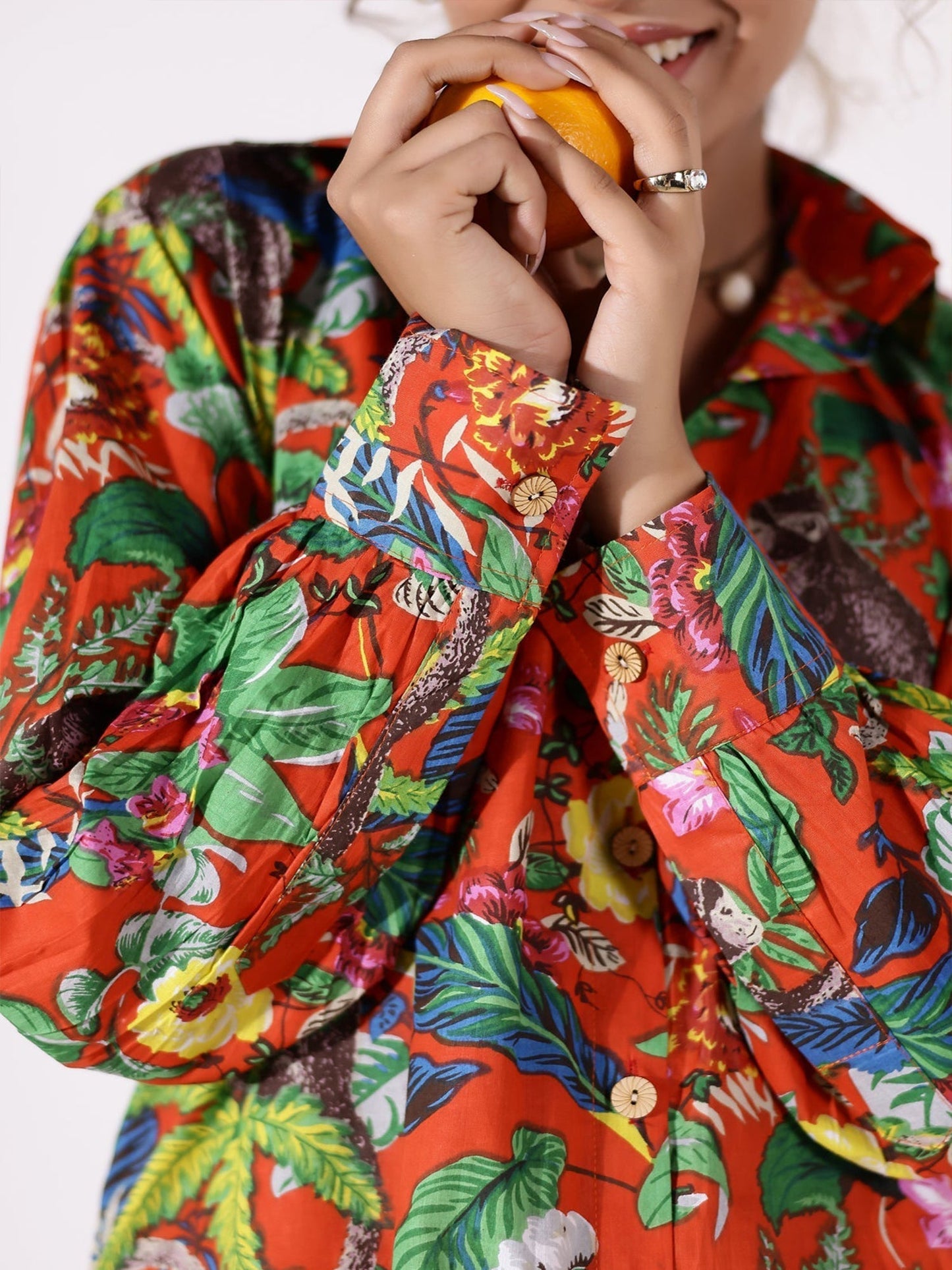 The Flowerbed Cotton Coord Set D6014 - kharidari