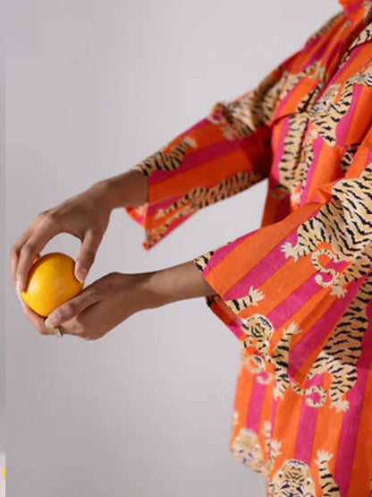 The Sleeping Tiger Cotton Coord Set D6024 - kharidari