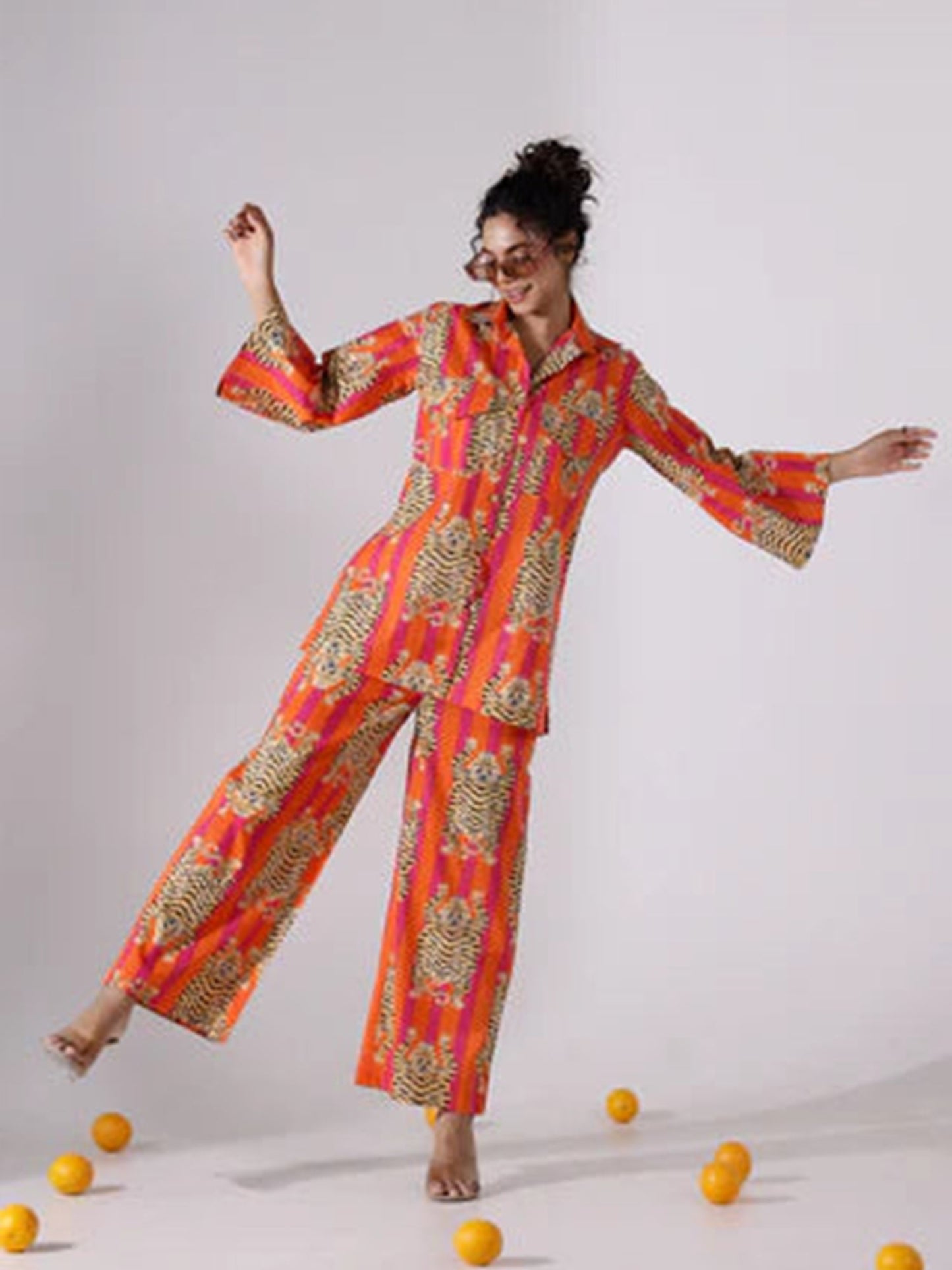 The Sleeping Tiger Cotton Coord Set D6024 - kharidari