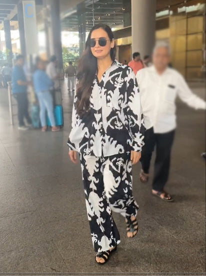 Trendy Dia Mirza Style Black and white Co-ord Set VT-01187 - kharidari