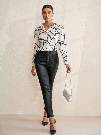 Trendy Random Printed Long Sleeve Shirt VT-01181