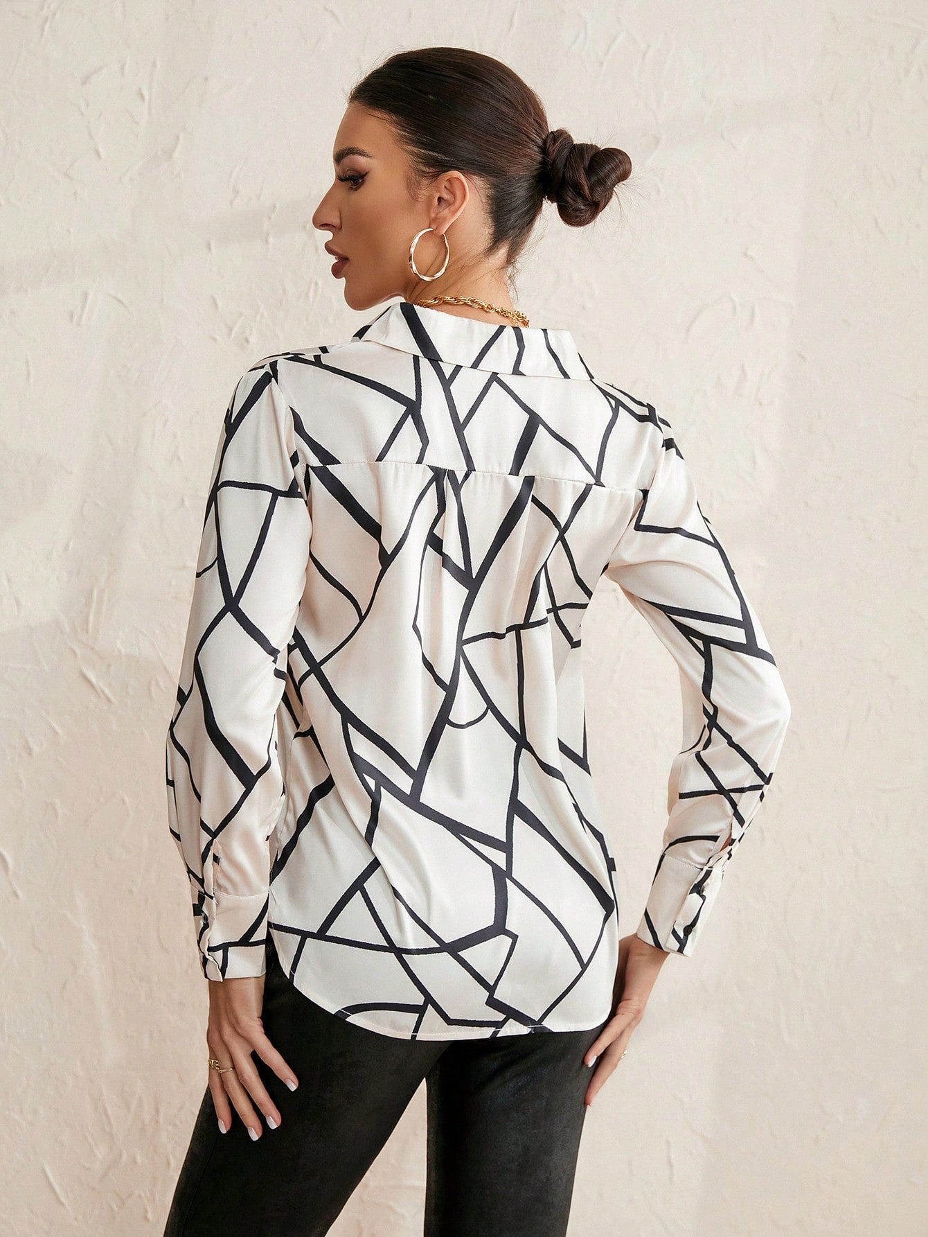 Trendy Random Printed Long Sleeve Shirt VT-01181