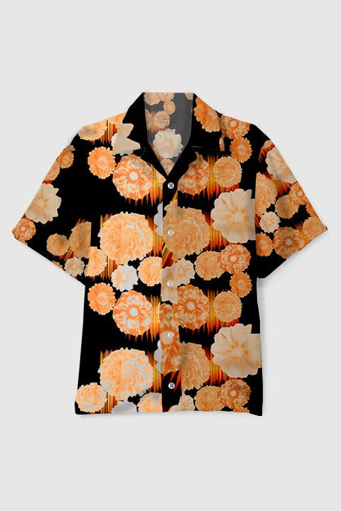 Coral Flower Printed Shirt D7001