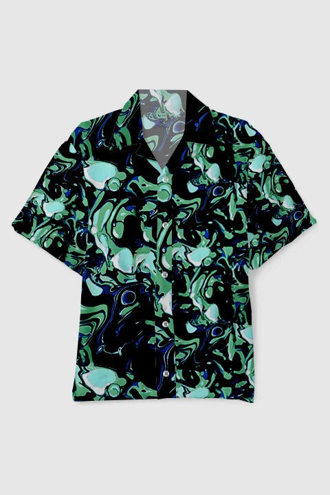 Wave Graphic Printed Shirt D7003