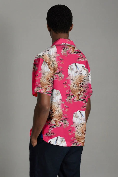 Coral Tiger Printed Shirt D7006