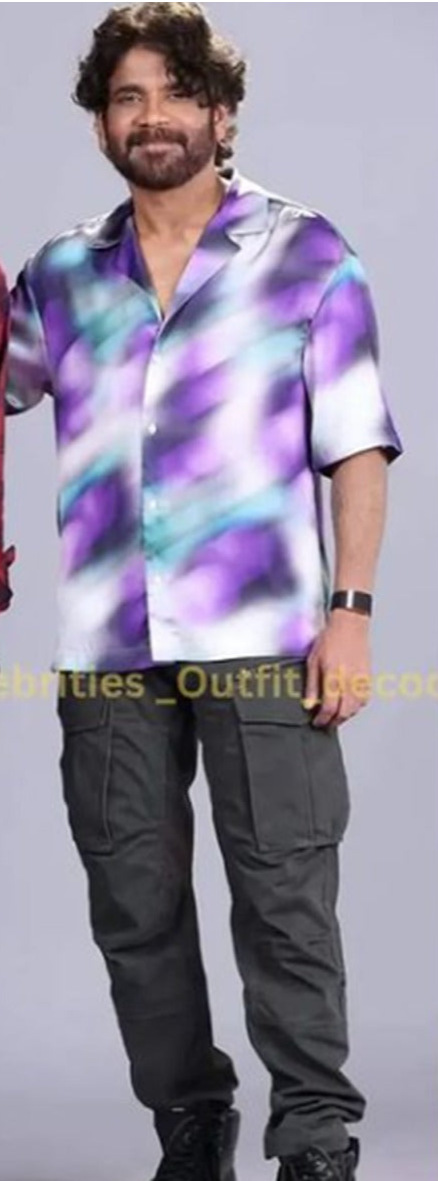 Purple Abstract Printed Shirt D7005