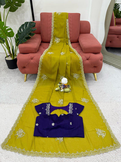 Women's Designer Work Saree  KD-579 - kharidari