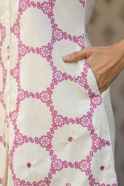 Modern Circle Print Pure Cotton Co-Ord Set D6284 - kharidari