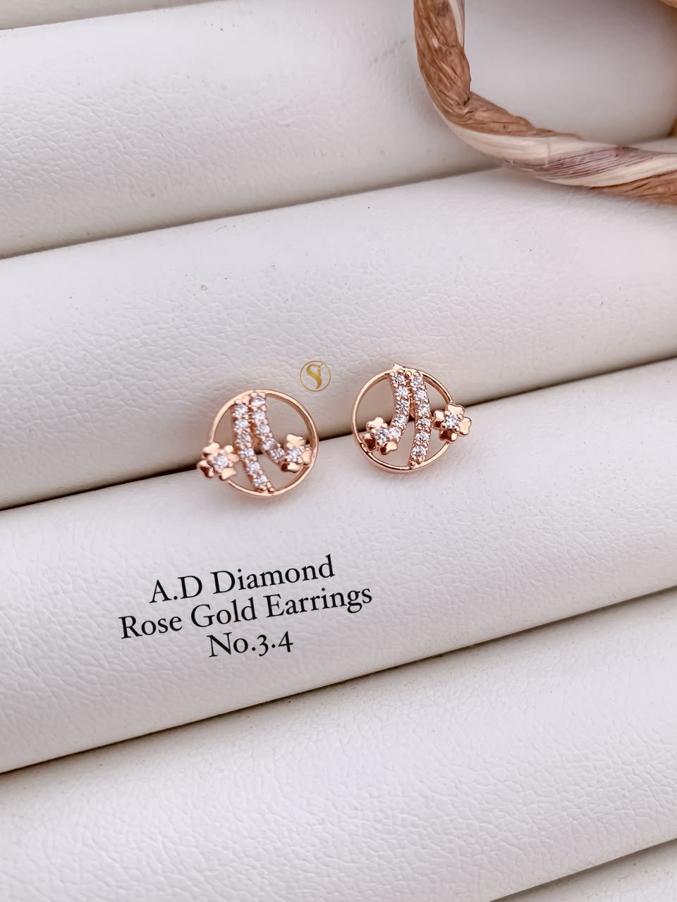 Trendy Circular AD Stone Stud Earrings with Flower Accent Details JJ04