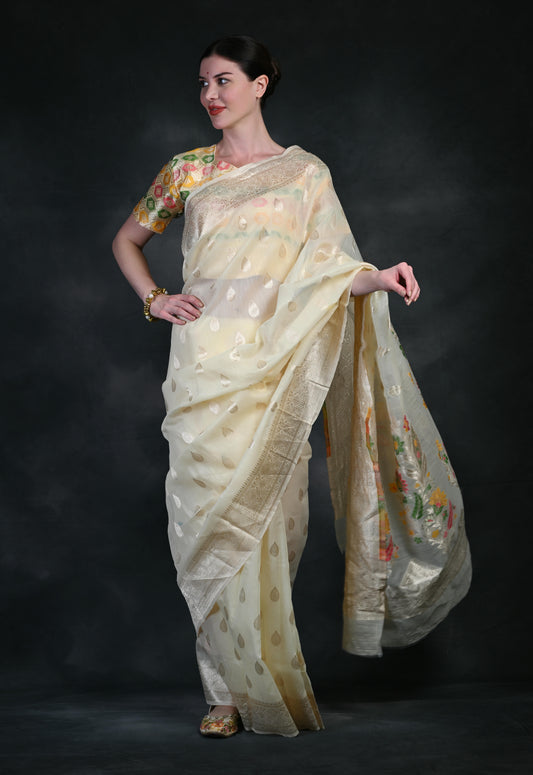 Attractive Trendy Banarasi Silk woven saree PRK004