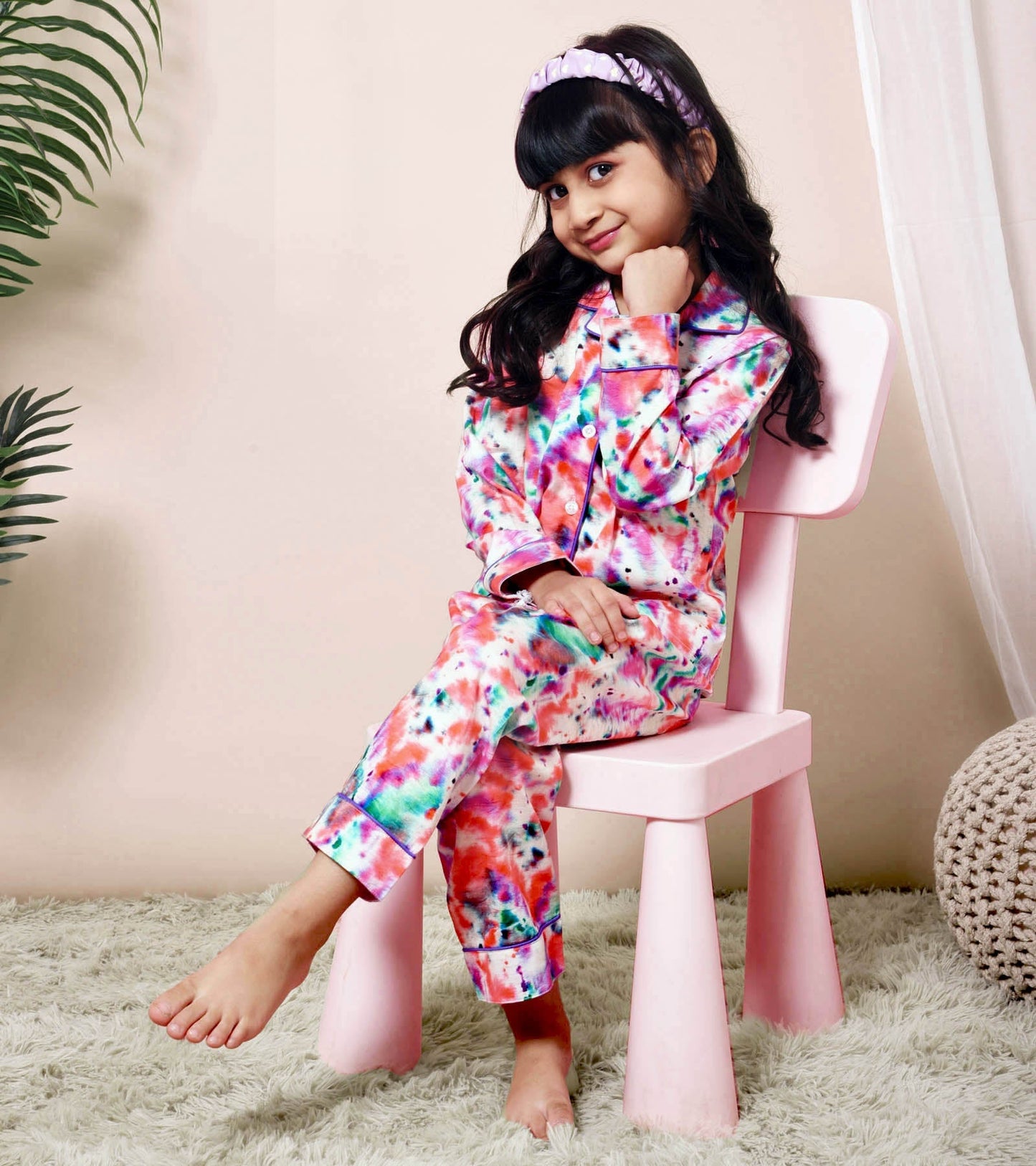 Bandhej Printed Girls Nightsuit Set D114