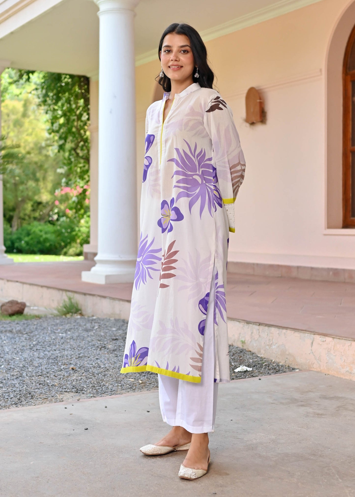 Beautiful Textured flower print kurti set D6114 - kharidari