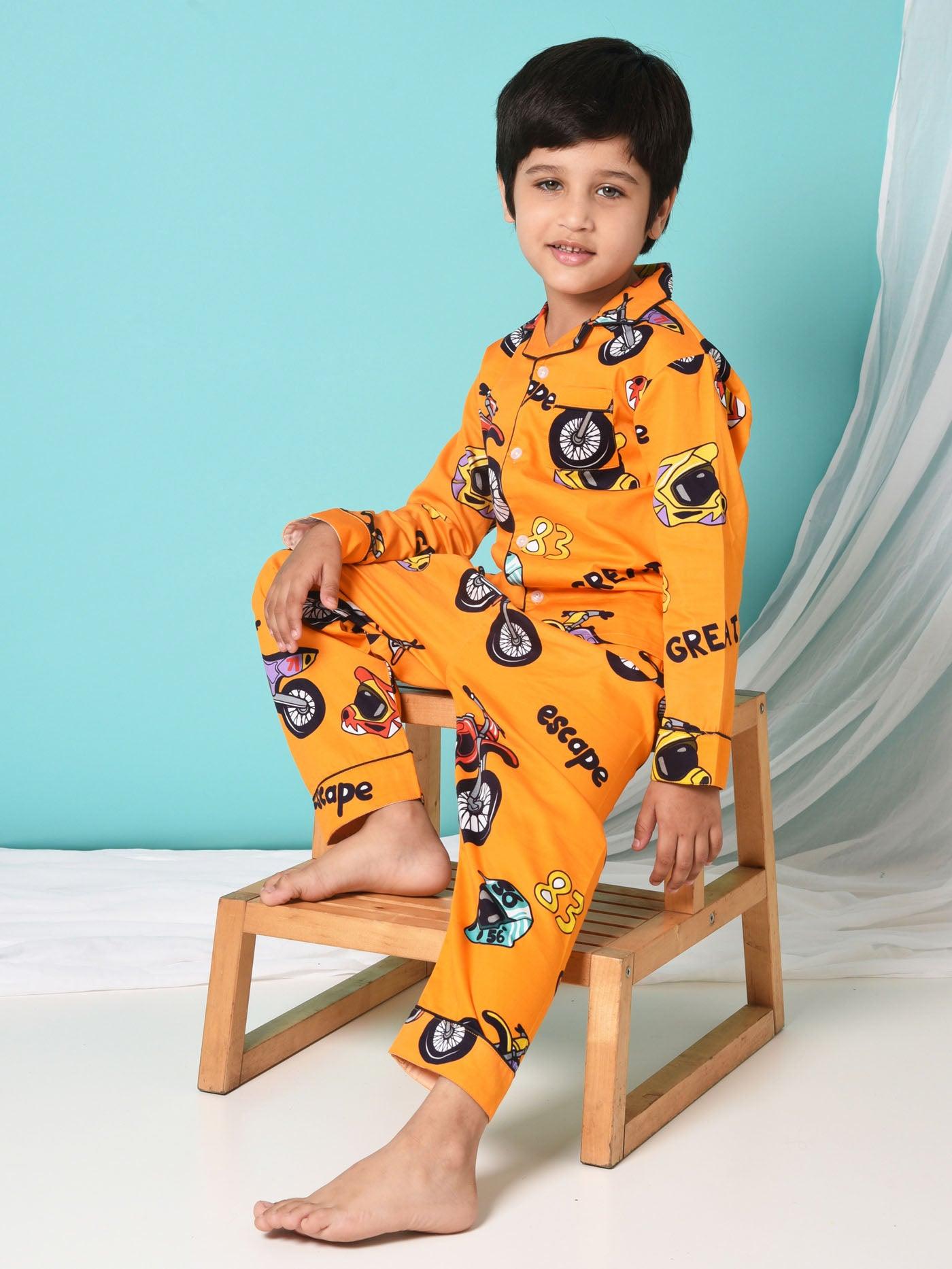 Bike printed Night suit for boys D145