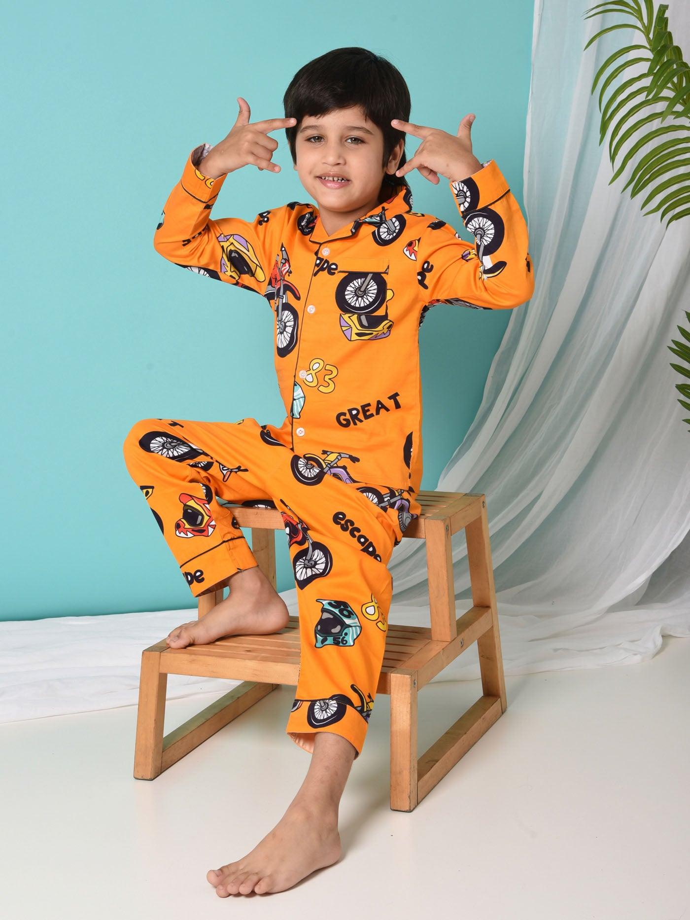 Bike printed Night suit for boys D145