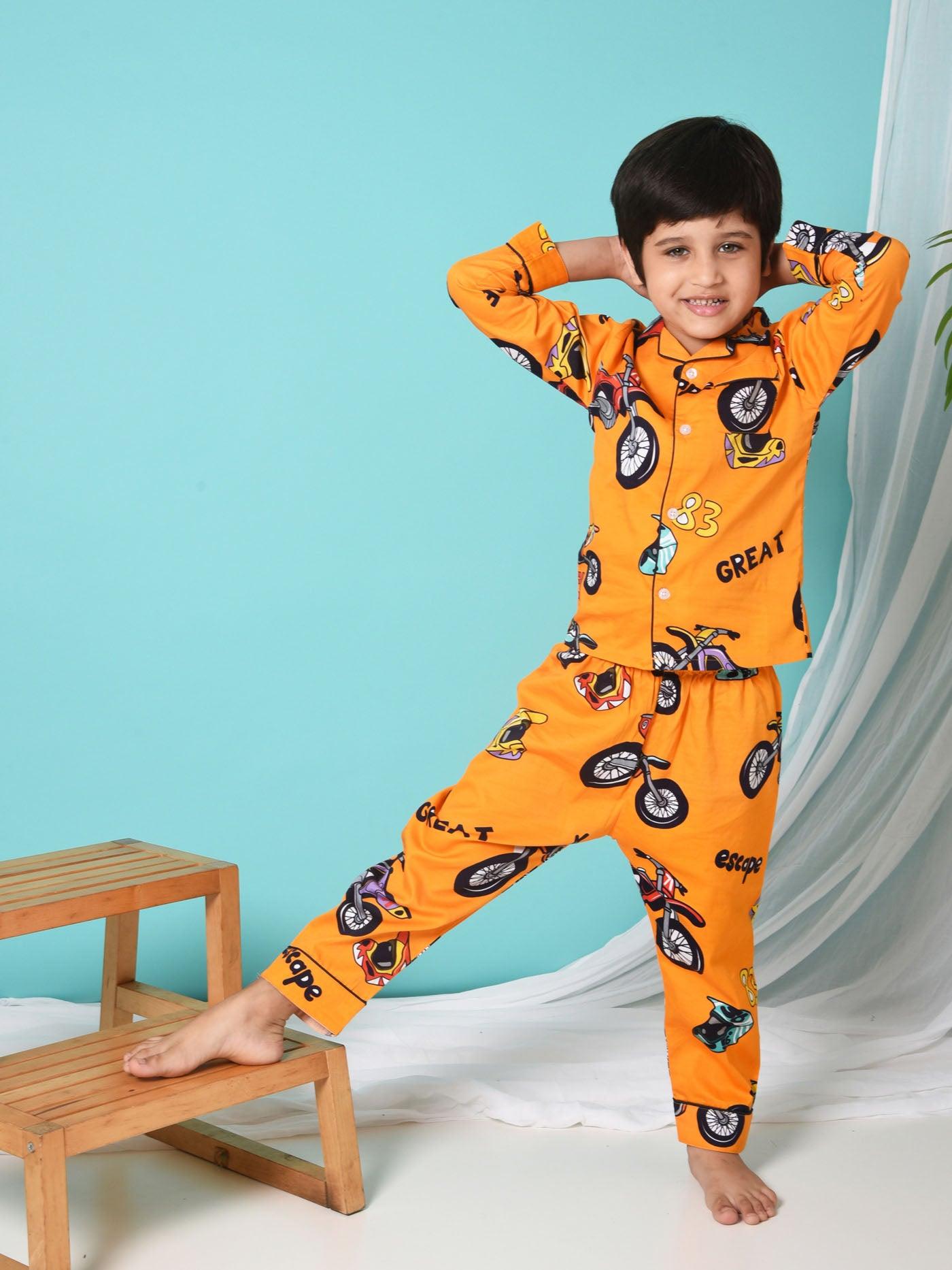 Bike printed Night suit for boys D145