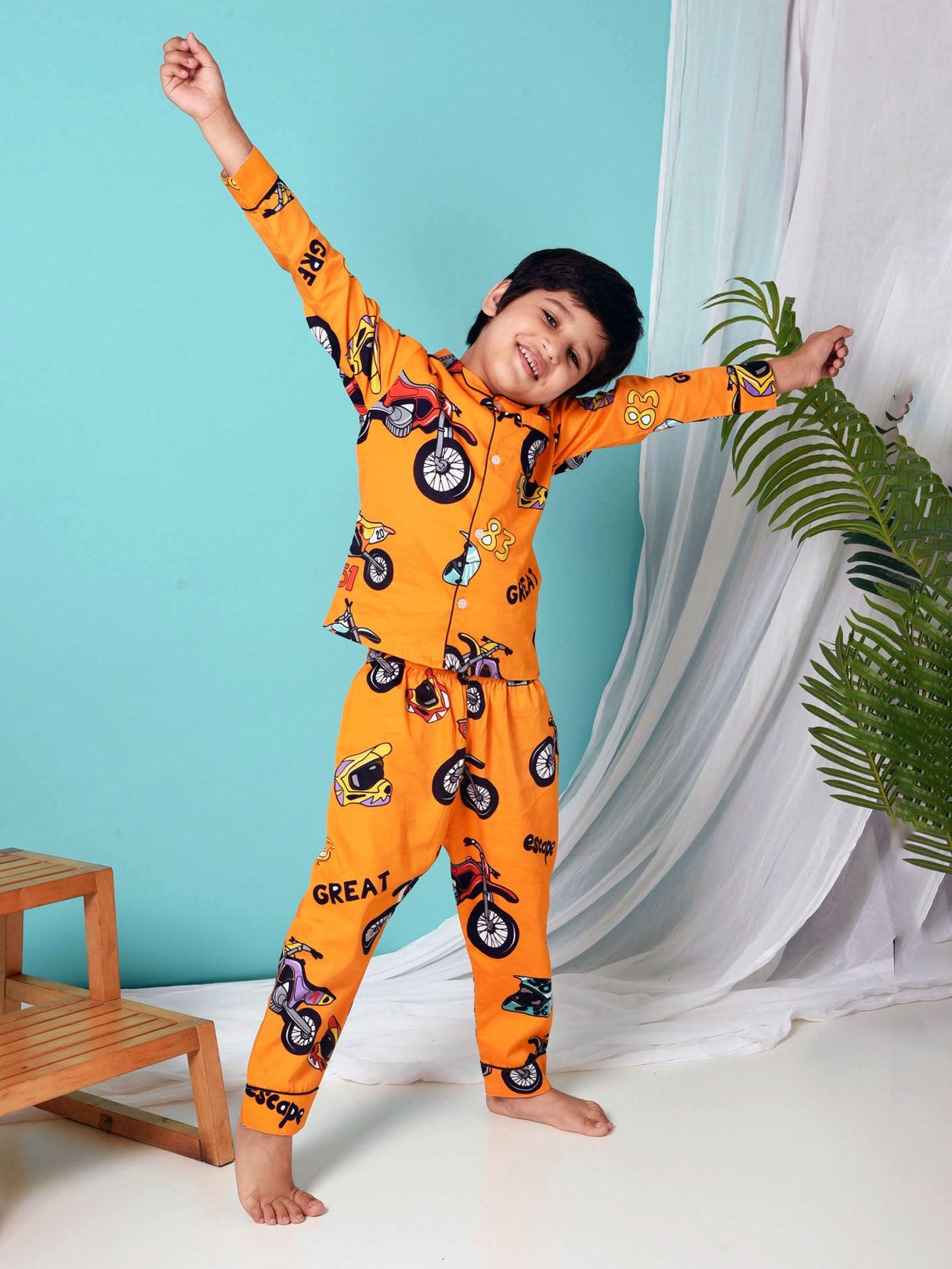 Bike printed Night suit for boys D145