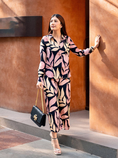 Black Floral Printed Co-ord Set VT-01172 - kharidari