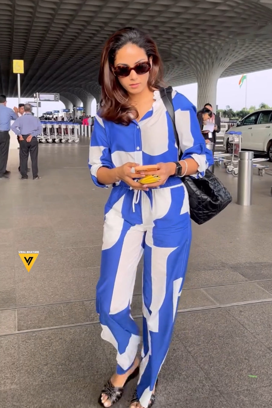 Blue White Unique Printed Co-rd Set D6018 - kharidari