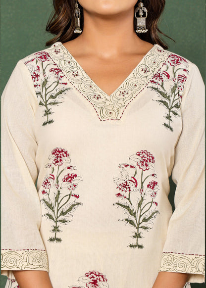 Botanical Bliss: Flower Plant Printed Co-ord Set D6251 - kharidari