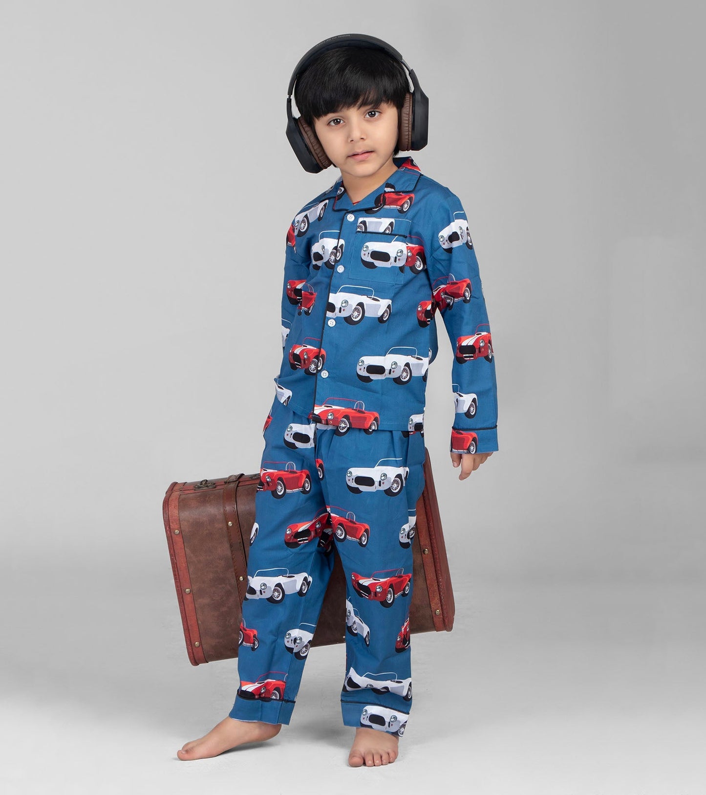 Car Printed Night Suit Set for Boys D138