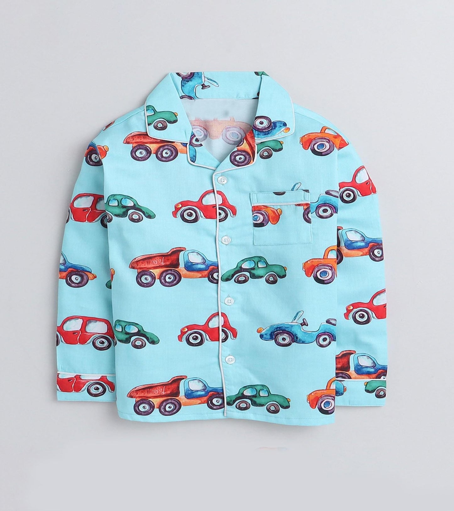 Car trucks printed Night suit for boys D142