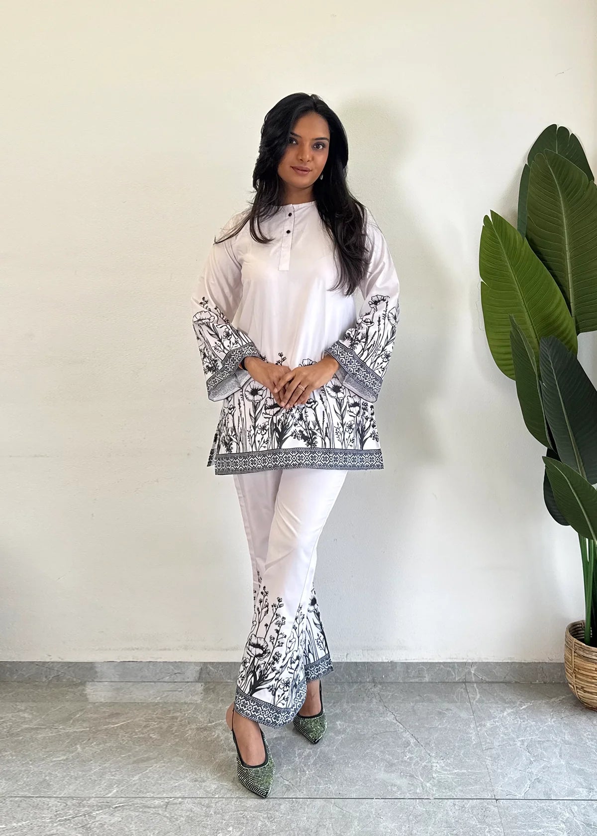 Chic & Comfy Raymond Cotton Flower Co-ord  Set - kharidari