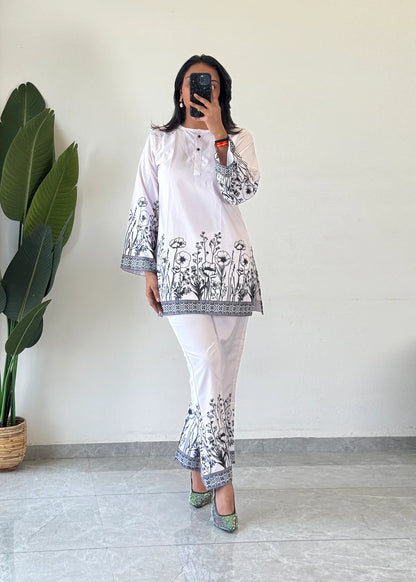 Chic & Comfy Raymond Cotton Flower Co-ord  Set - kharidari