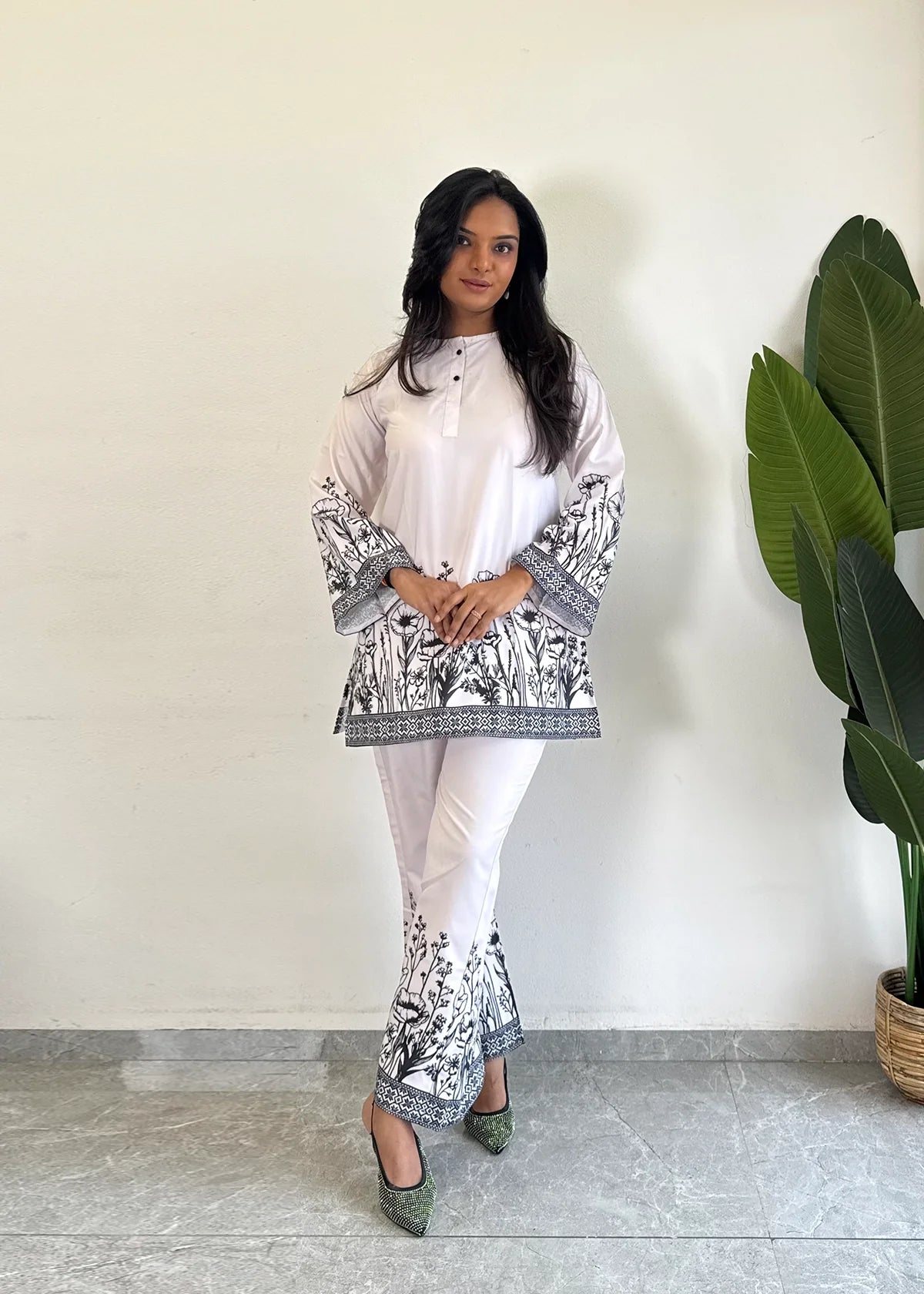 Chic & Comfy Raymond Cotton Flower Co-ord  Set - kharidari