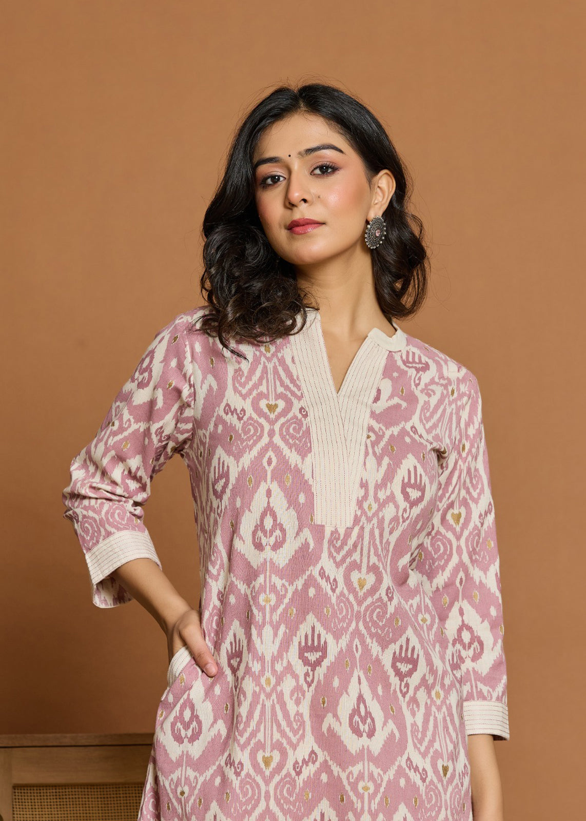 Chic Ikkat Vibes in a Pure Cotton Co-ord Set D6247 - kharidari