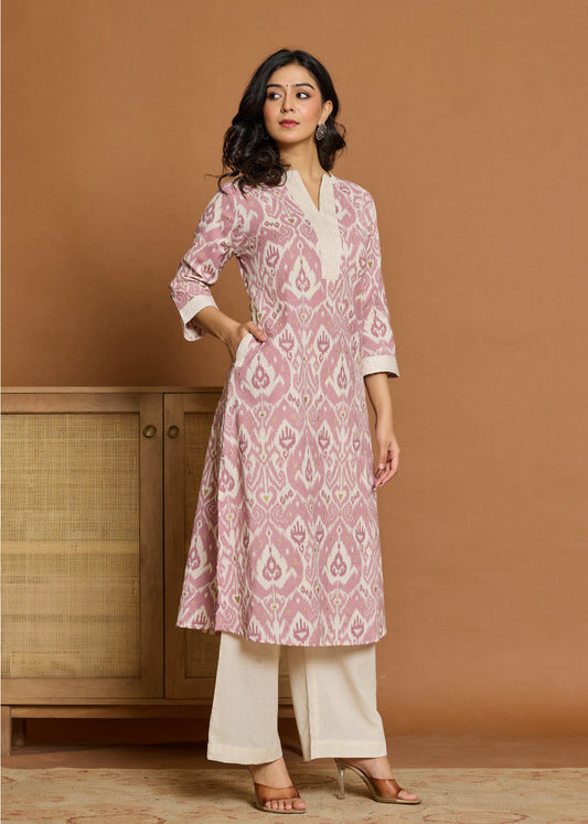 Chic Ikkat Vibes in a Pure Cotton Co-ord Set D6247 - kharidari