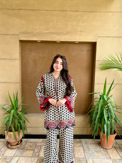 Comfort Fit Designer Rayon Co-Ord Set for Women D6334