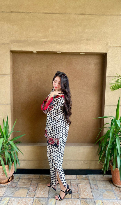 Comfort Fit Designer Rayon Co-Ord Set for Women D6334