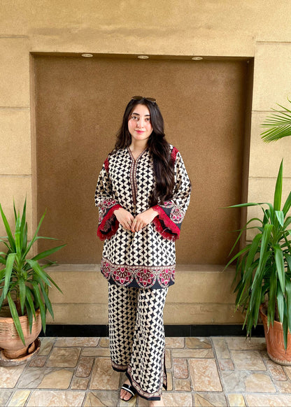 Comfort Fit Designer Rayon Co-Ord Set for Women D6334