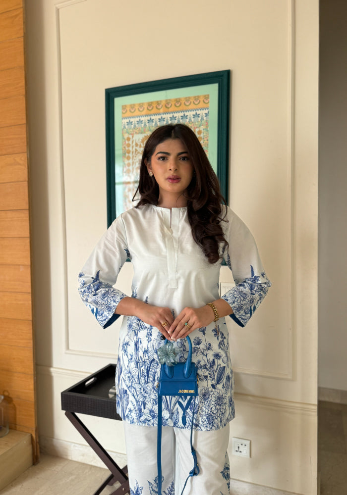 Comfortable Raymond Cotton Flower Print Cotton Co-ord D6159 - kharidari