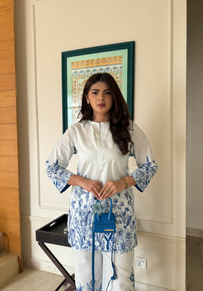 Comfortable Raymond Cotton Flower Print Cotton Co-ord D6159 - kharidari