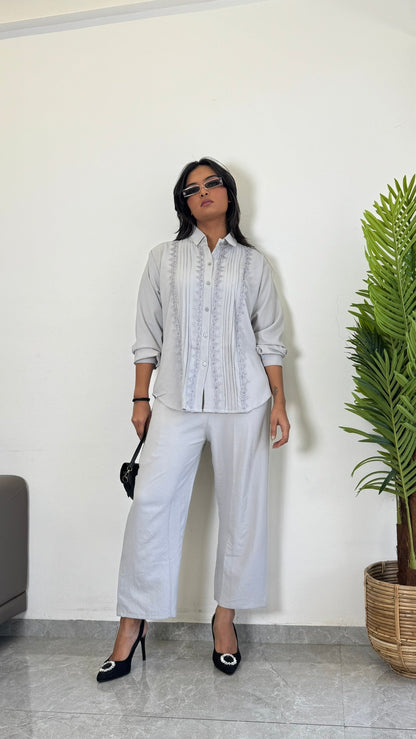 Cool & Confident Grey Party wear Co-ord Set - kharidari
