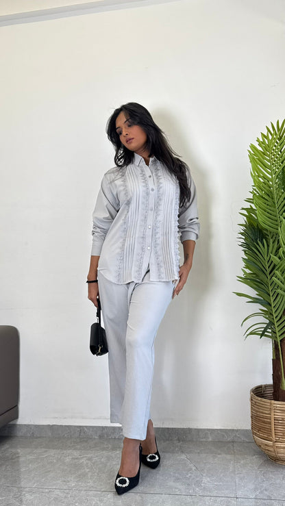 Cool & Confident Grey Party wear Co-ord Set - kharidari