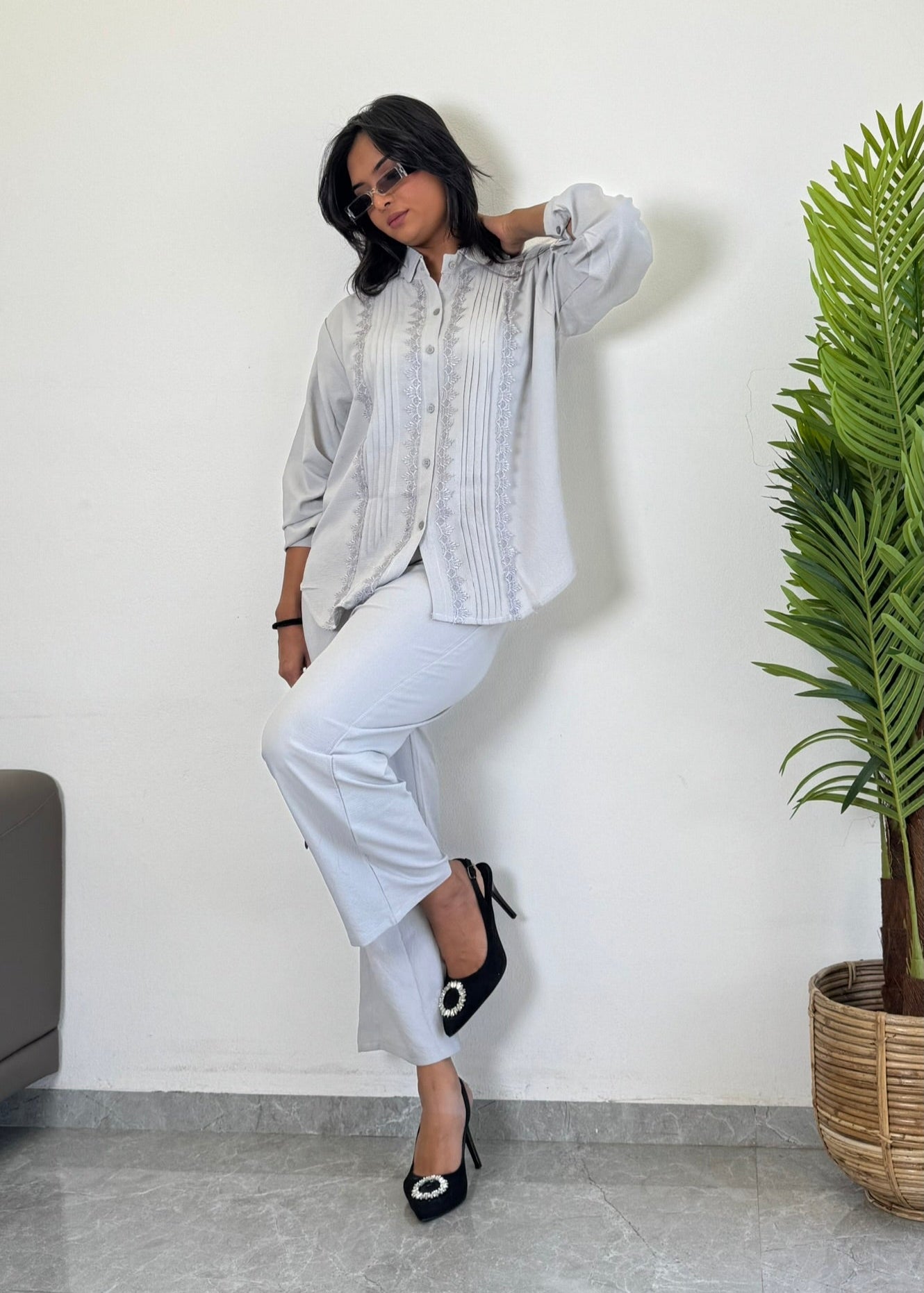 Cool & Confident Grey Party wear Co-ord Set